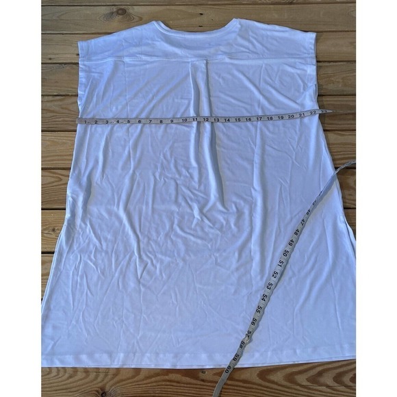 NEW Susan Graver Liquid Knit Tunic Muscle Tee Size Large Women’s White - Picture 6 of 7